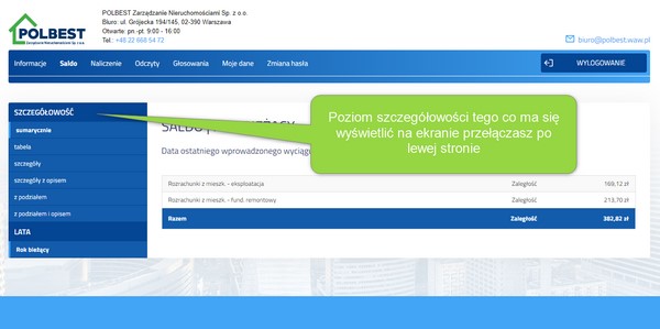 e-kartoteka_info_saldo_2 image e-kartoteka.info przełaczanie szczegółowości salda rozrachunków mieszkania