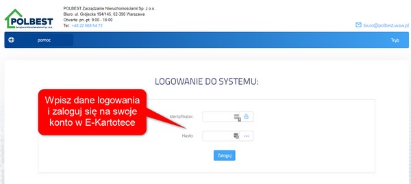 wpisz dane logowania do e-kartoteki Polbest