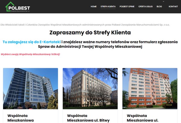 strefa klienta Polbest Zarządzanie Nieruchomościami